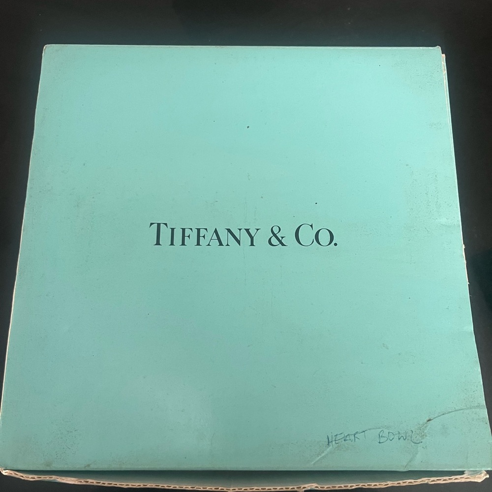 Tiffany and Co Crystal Heart Patterned Bowl